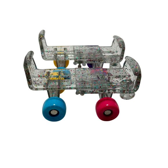 BUILD A BEAR Set of 2 Roller Skate Shoes Glitter Clear Accessory Plastic - Picture 5 of 8